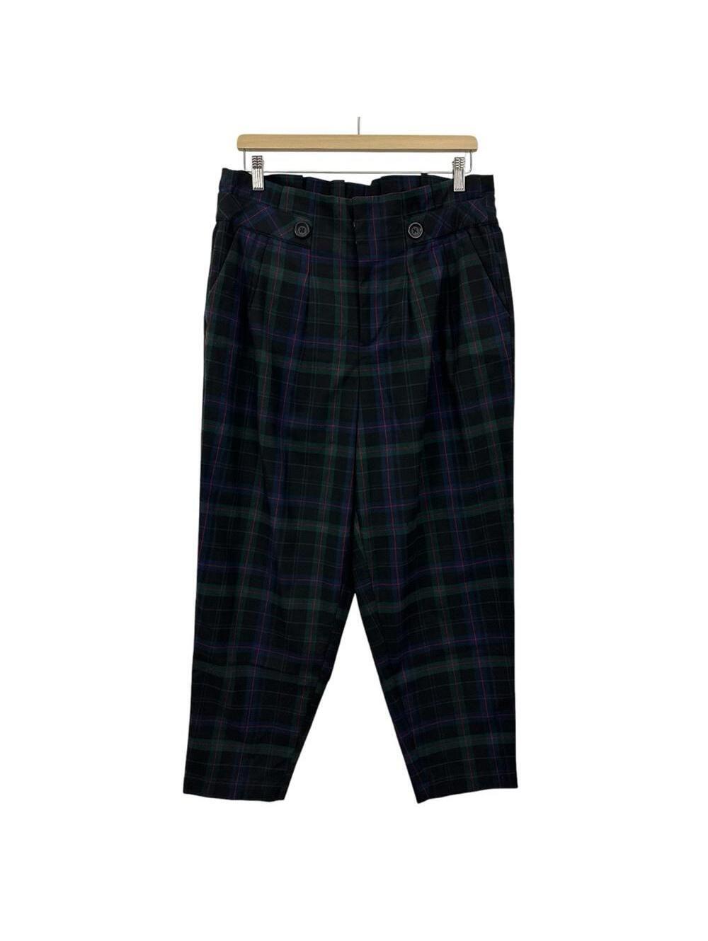 Torrid Women’s Blue & Green Plaid Paperbag Tapered Pants Size 10